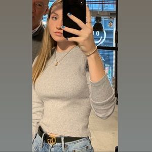 Really cute grey long sleeve from brandy Melville